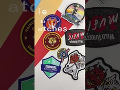 Χαριτωμένος σίδηρος λογότυπων συνήθειας στα υφαμένα σύνορα Merrowed μπαλωμάτων πορφυρά για τα παιδιά