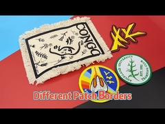 Twill σίδηρος κεντημένα στα συνήθεια σύνορα περικοπών θερμότητας συνόρων Merrow μπαλωμάτων