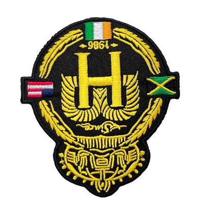 Twill κεντημένος βαμβάκι σίδηρος υφαμένα σύνορα μπαλώματα Merrow μπαλωμάτων στα Washable