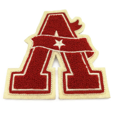 Κεντημένο μπάλωμα λογότυπων Chenille μπαλωμάτων Chenille συνήθειας για τον ιματισμό