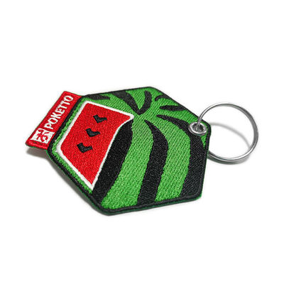 Εξατομικευμένο κεντημένο Keychains, Twill βασική αλυσίδα ρολογιού κεντητικής cOem υποβάθρου