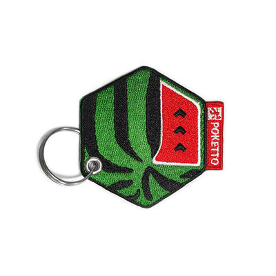 Εξατομικευμένο κεντημένο Keychains, Twill βασική αλυσίδα ρολογιού κεντητικής cOem υποβάθρου