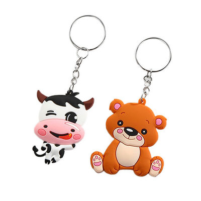 Άθραυστο PVC βασικό λογότυπο λαστιχένιο Keychains συνήθειας αλυσίδων εύκαμπτο φορητό